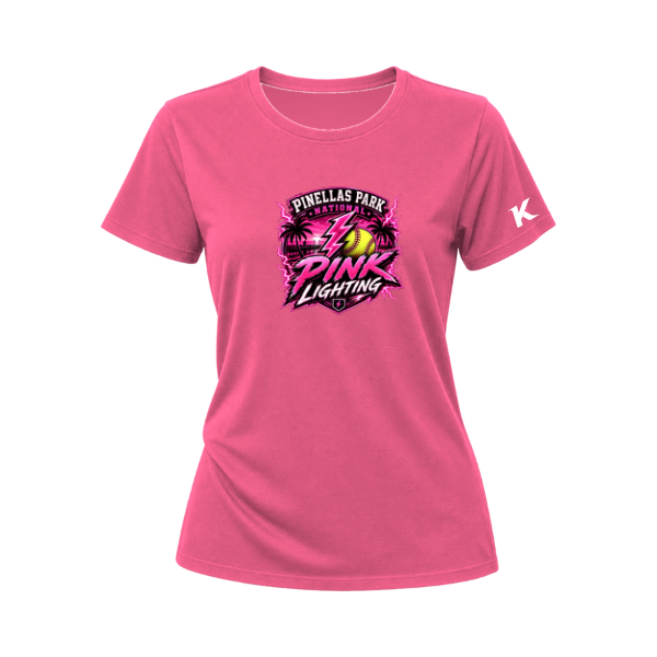 Pinellas Park Softball Minors BARBER Pink Lightning Personalized Women's Relaxed Jersey Tee