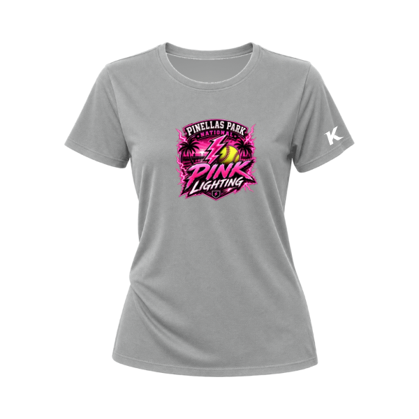 Pinellas Park Softball Minors BARBER Pink Lightning Personalized Women's Relaxed Jersey Tee