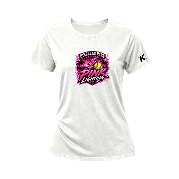 Pinellas Park Softball Minors BARBER Pink Lightning Personalized Women's Relaxed Jersey Tee