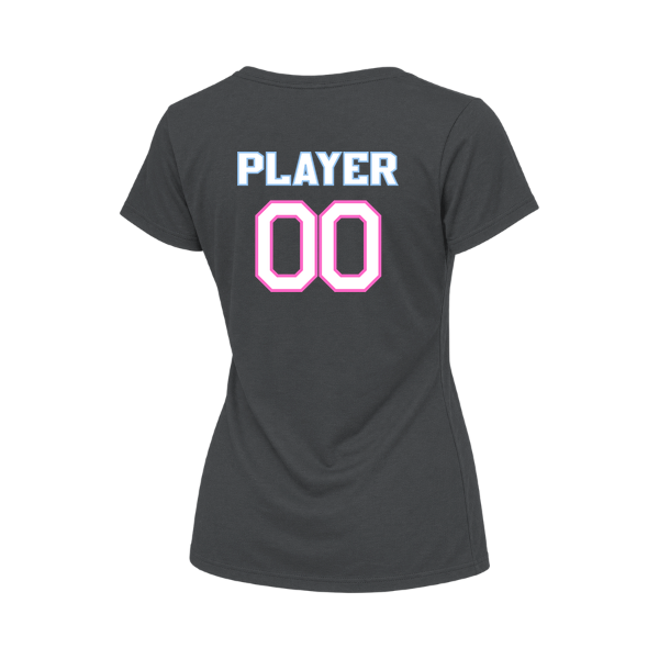 Pinellas Park Softball Minors BARBER Pink Lightning Personalized Women's Relaxed Jersey V-Neck Tee