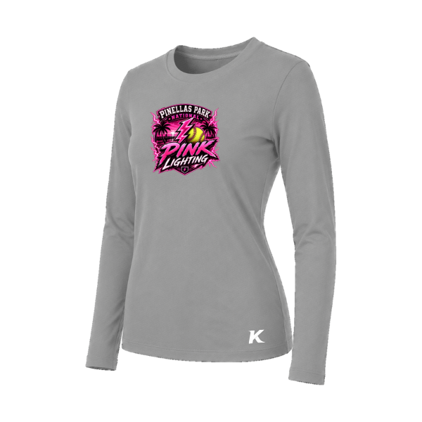 Pinellas Park Softball Minors BARBER Pink Lightning Personalized Women's Jersey Long Sleeve Tee