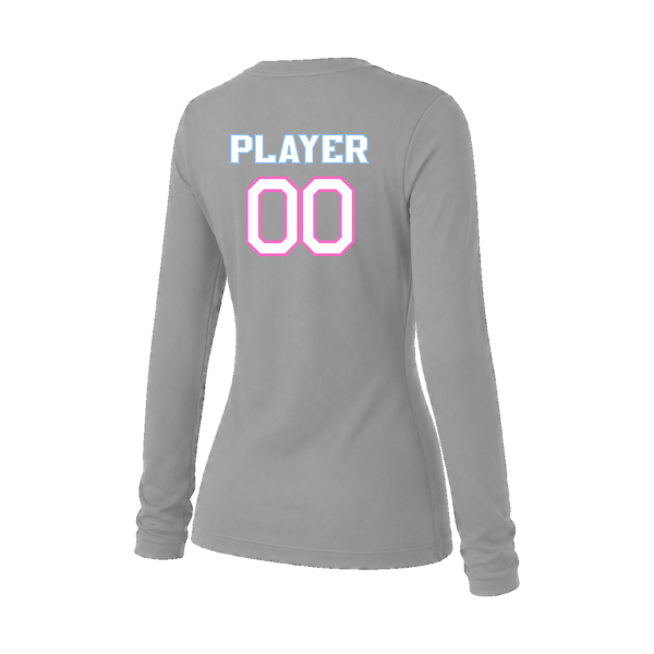Pinellas Park Softball Minors BARBER Pink Lightning Personalized Women's Jersey Long Sleeve Tee