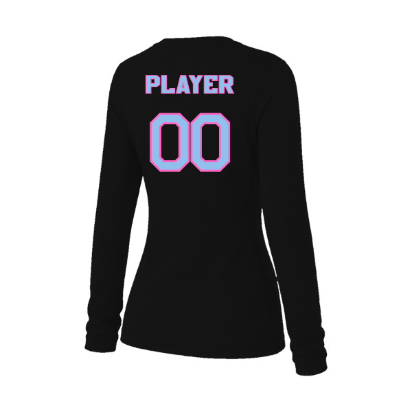 Pinellas Park Softball Minors BARBER Pink Lightning Personalized Women's Jersey Long Sleeve Tee