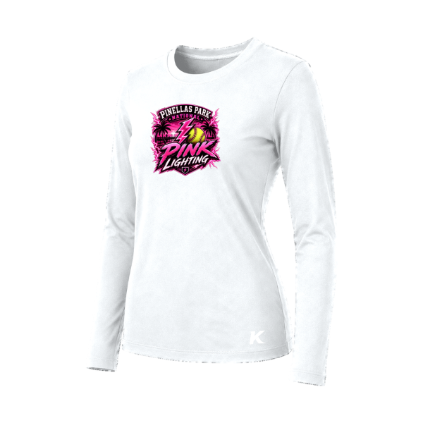 Pinellas Park Softball Minors BARBER Pink Lightning Personalized Women's Jersey Long Sleeve Tee