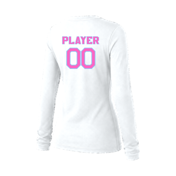 Pinellas Park Softball Minors BARBER Pink Lightning Personalized Women's Jersey Long Sleeve Tee
