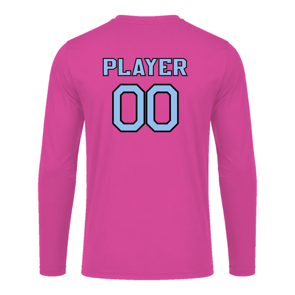 Pinellas Park Softball Minors BARBER Pink Lightning Personalized Long Sleeve Vision T-Shirt Jersey