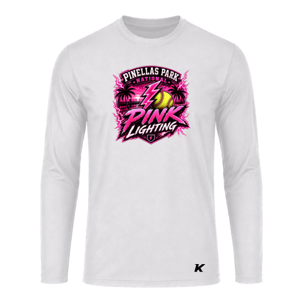 Pinellas Park Softball Minors BARBER Pink Lightning Personalized Long Sleeve Vision T-Shirt Jersey