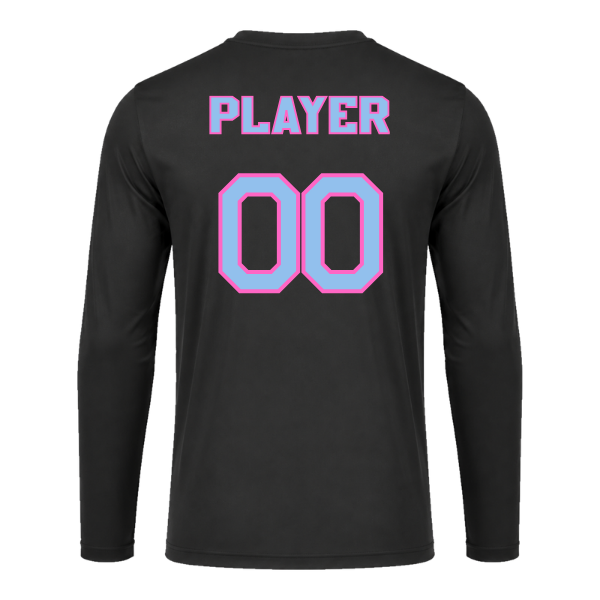 Pinellas Park Softball Minors BARBER Pink Lightning Personalized Youth Long Sleeve Vision T-Shirt Jersey