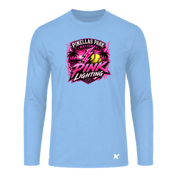 Pinellas Park Softball Minors BARBER Pink Lightning Personalized Youth Long Sleeve Vision T-Shirt Jersey