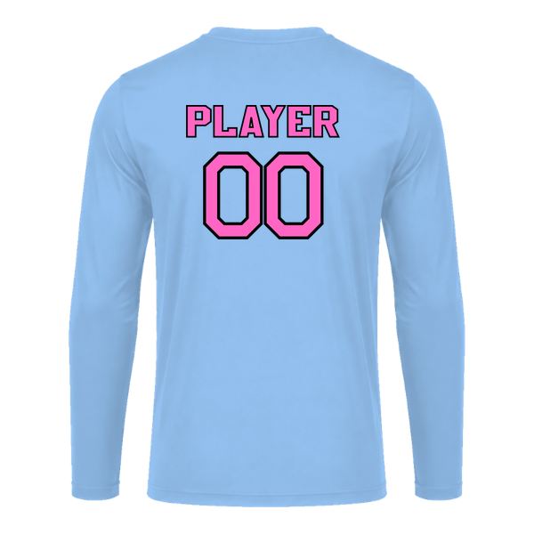 Pinellas Park Softball Minors BARBER Pink Lightning Personalized Youth Long Sleeve Vision T-Shirt Jersey