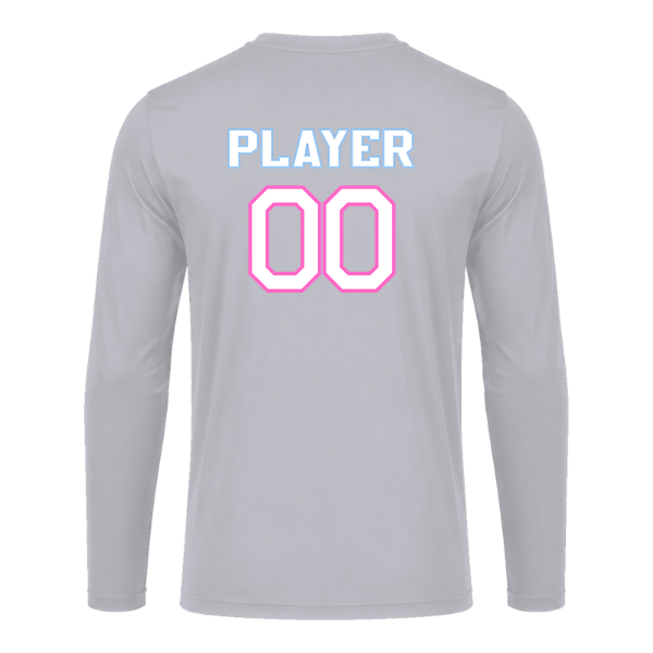 Pinellas Park Softball Minors BARBER Pink Lightning Personalized Youth Long Sleeve Vision T-Shirt Jersey