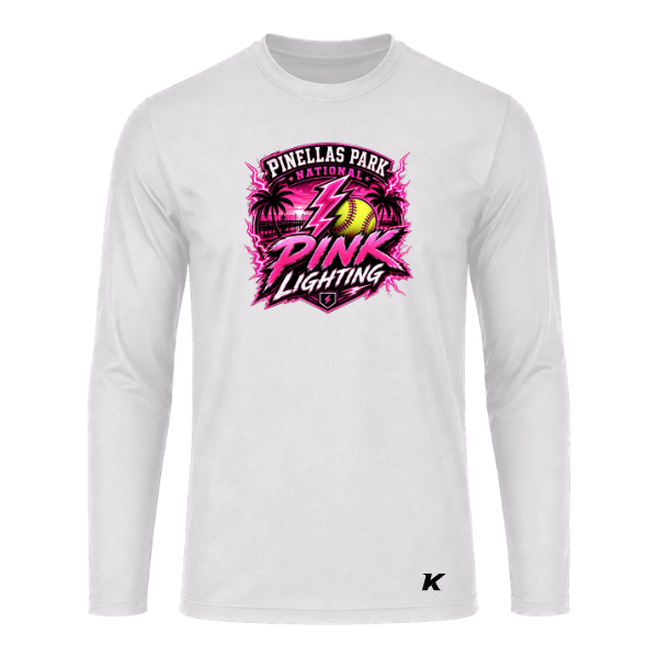 Pinellas Park Softball Minors BARBER Pink Lightning Personalized Youth Long Sleeve Vision T-Shirt Jersey