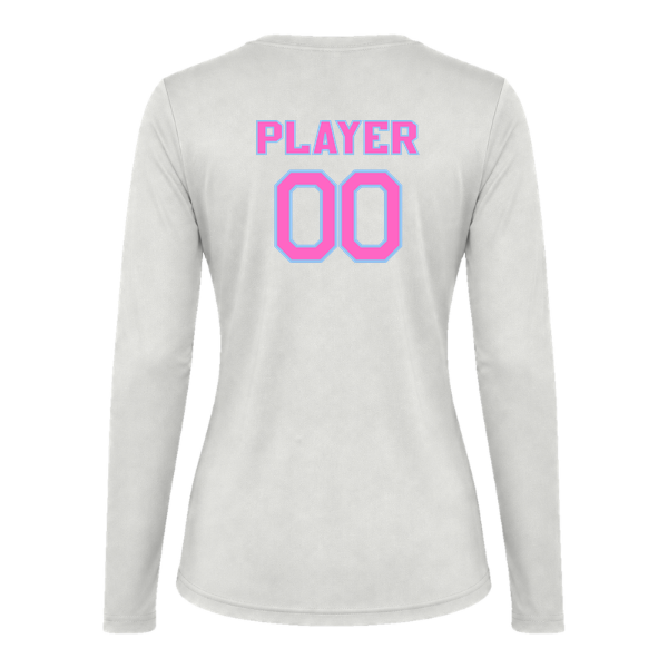 Pinellas Park Softball Minors BARBER Pink Lightning Personalized Women's Long Sleeve Vision T-Shirt Jersey