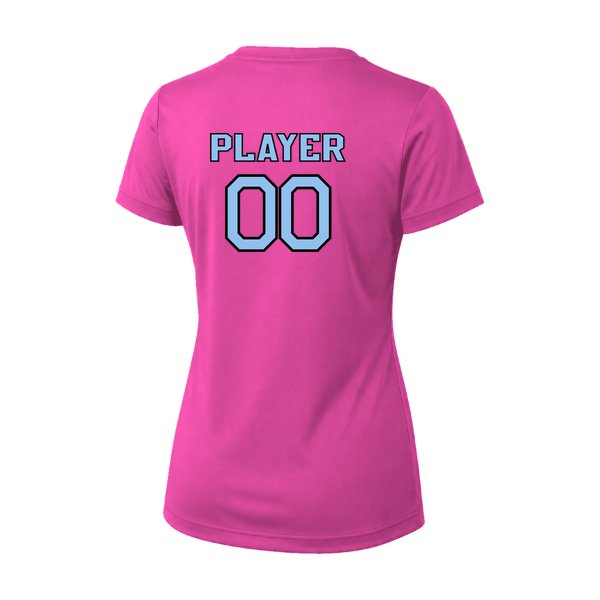 Pinellas Park Softball Minors BARBER Pink Lightning Personalized Women's Vision T-Shirt Jersey