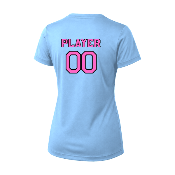 Pinellas Park Softball Minors BARBER Pink Lightning Personalized Women's Vision T-Shirt Jersey