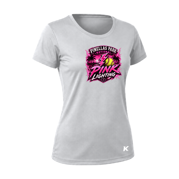 Pinellas Park Softball Minors BARBER Pink Lightning Personalized Women's Vision T-Shirt Jersey