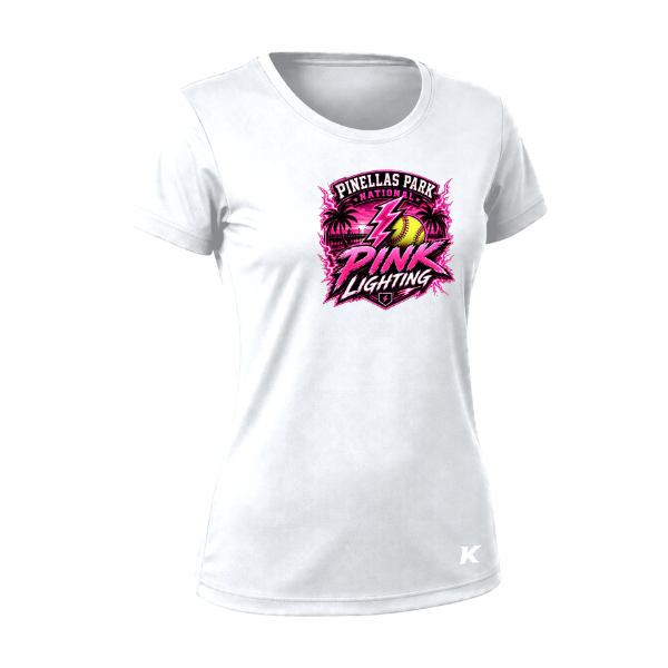 Pinellas Park Softball Minors BARBER Pink Lightning Personalized Women's Vision T-Shirt Jersey