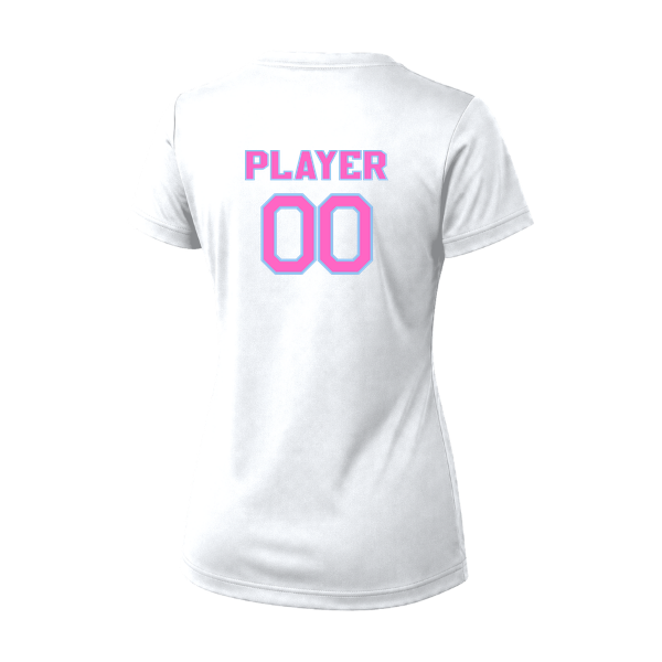 Pinellas Park Softball Minors BARBER Pink Lightning Personalized Women's Vision T-Shirt Jersey