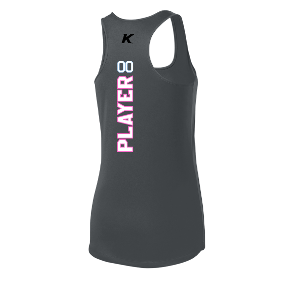 Pinellas Park Softball Minors BARBER Pink Lightning Personalized Women's PosiCharge Competitor Racerback Tank