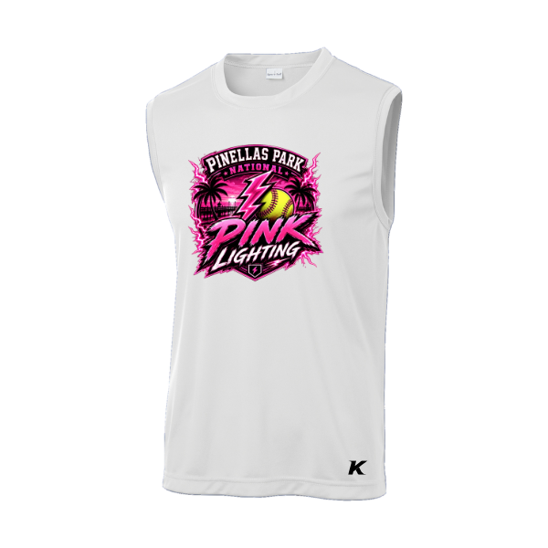 Pinellas Park Softball Minors BARBER Pink Lightning Personalized Sleeveless PosiCharge Competitor Tee