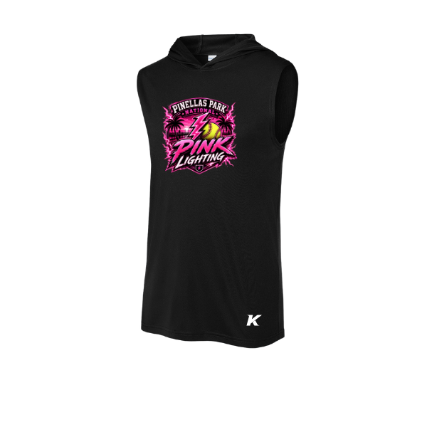 Pinellas Park Softball Minors BARBER Pink Lightning Personalized Competitor Sleeveless Hoodie