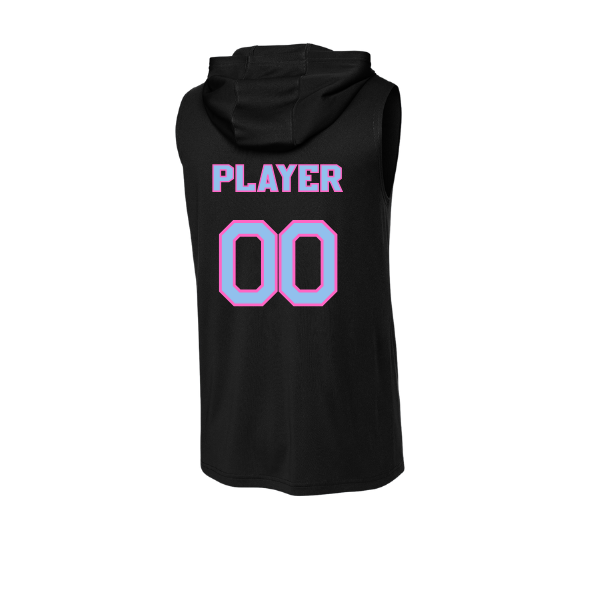 Pinellas Park Softball Minors BARBER Pink Lightning Personalized Competitor Sleeveless Hoodie