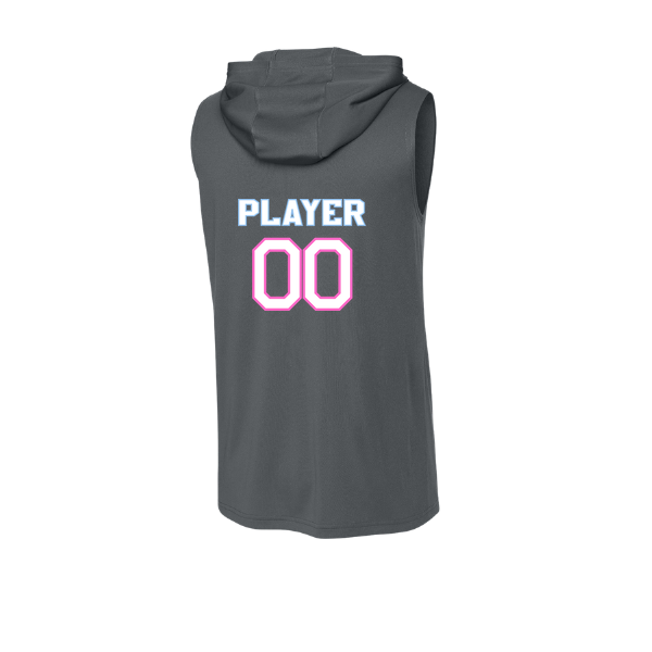 Pinellas Park Softball Minors BARBER Pink Lightning Personalized Competitor Sleeveless Hoodie