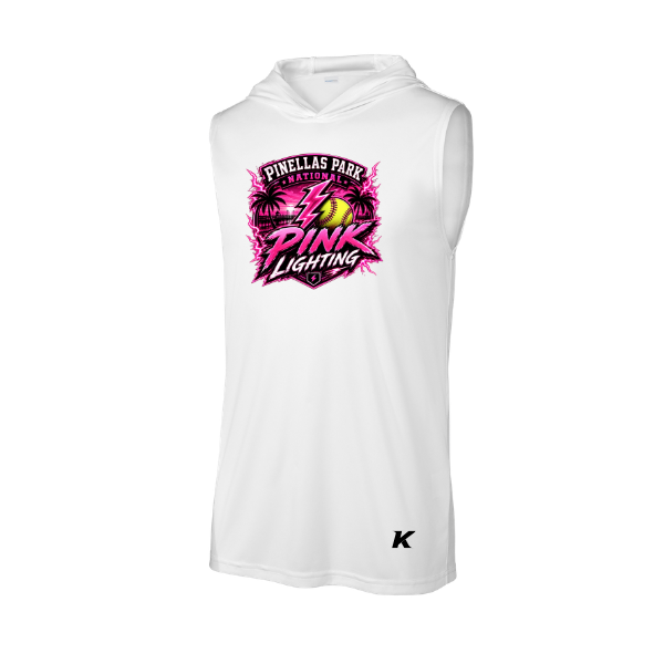 Pinellas Park Softball Minors BARBER Pink Lightning Personalized Competitor Sleeveless Hoodie
