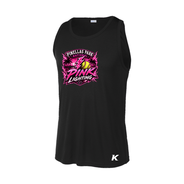 Pinellas Park Softball Minors BARBER Pink Lightning Personalized PosiCharge Competitor Tank