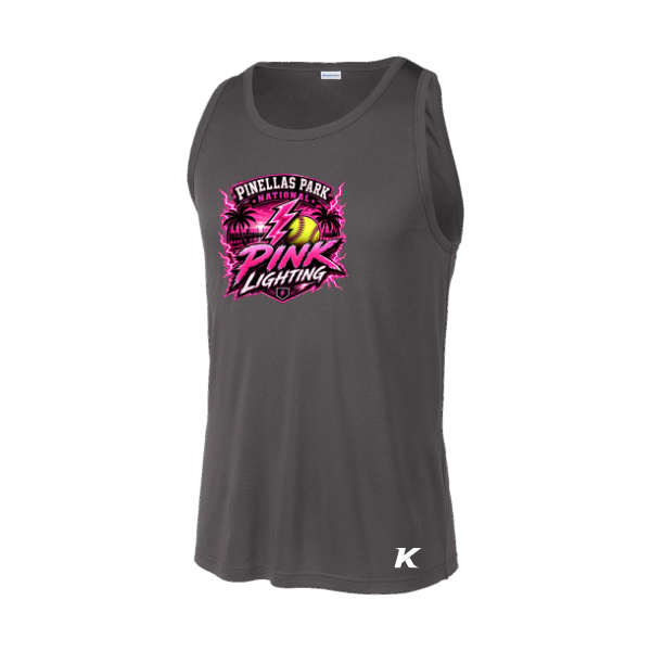 Pinellas Park Softball Minors BARBER Pink Lightning Personalized PosiCharge Competitor Tank