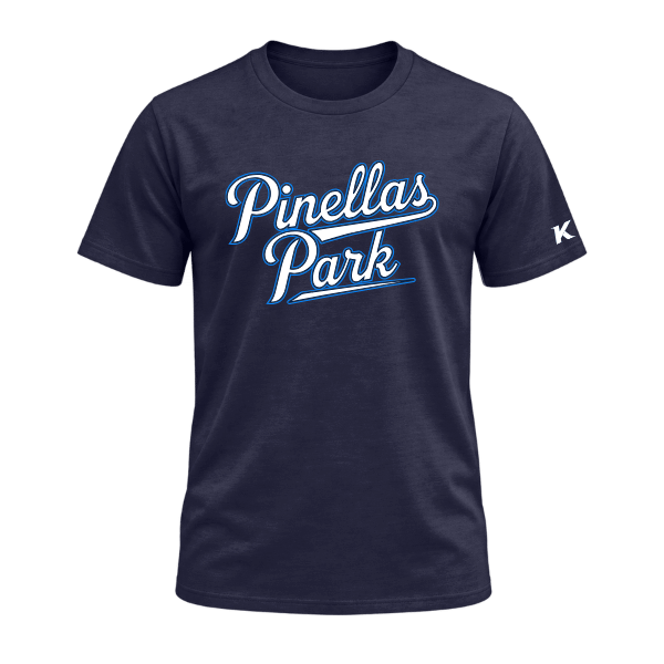 Baseball Coach Pitch–Kampbell Unisex Jersey Short-Sleeve Tee – Navy – front mockup
