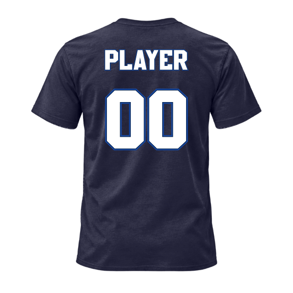 Baseball Coach Pitch–Kampbell Unisex Jersey Short-Sleeve Tee – Navy – back mockup