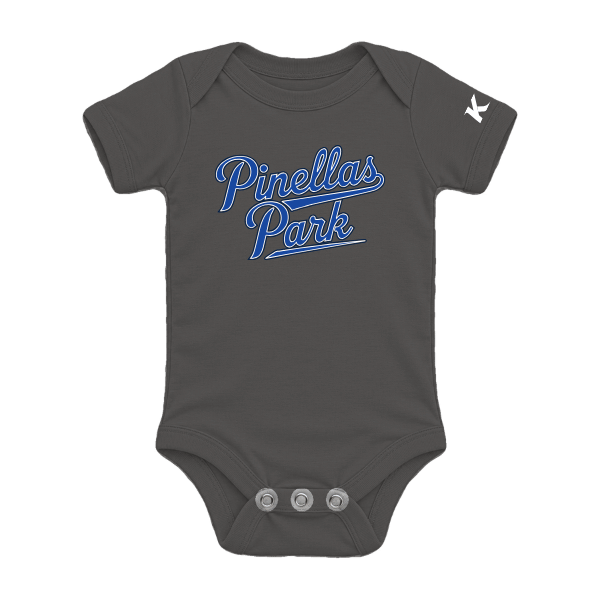 Baseball Coach Pitch–Kampbell Infant Jersey One Piece – Asphalt – front mockup
