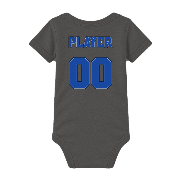 Baseball Coach Pitch–Kampbell Infant Jersey One Piece – Asphalt – back mockup