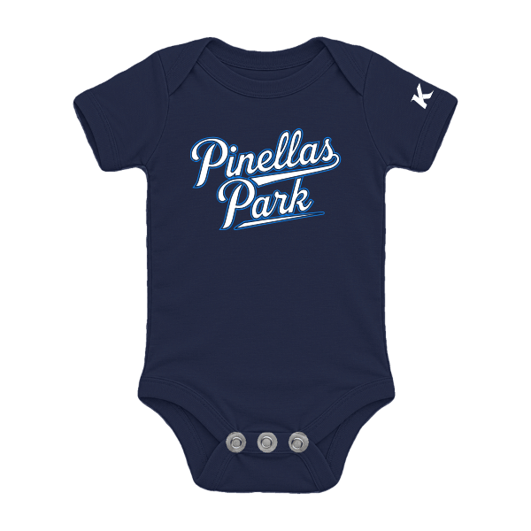 Baseball Coach Pitch–Kampbell Infant Jersey One Piece – Navy – front mockup