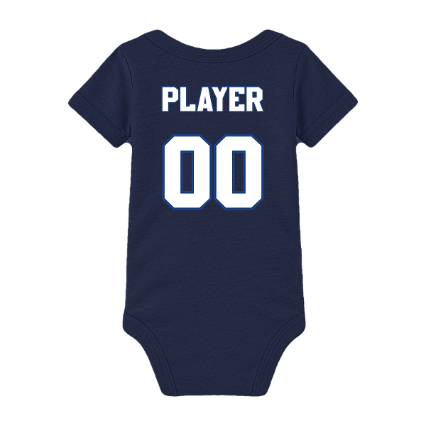Baseball Coach Pitch–Kampbell Infant Jersey One Piece – Navy – back mockup