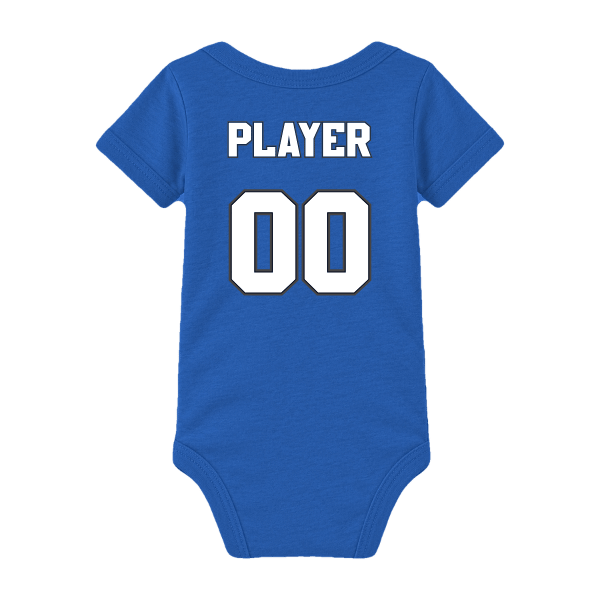 Baseball Coach Pitch–Kampbell Infant Jersey One Piece – True Royal – back mockup
