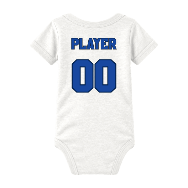 Baseball Coach Pitch–Kampbell Infant Jersey One Piece – White – back mockup