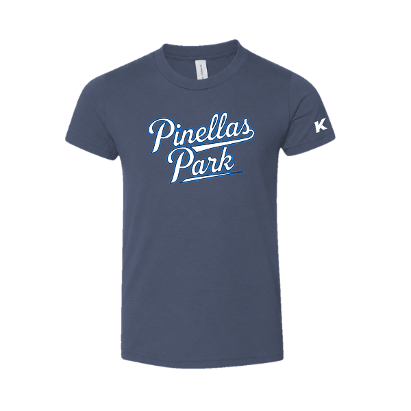 Baseball Coach Pitch–Kampbell Toddler Jersey Short-Sleeve Tee – Heather Navy – front mockup