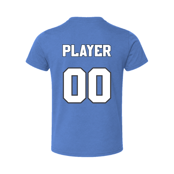 Baseball Coach Pitch–Kampbell Toddler Jersey Short-Sleeve Tee – Heather True Royal – back mockup