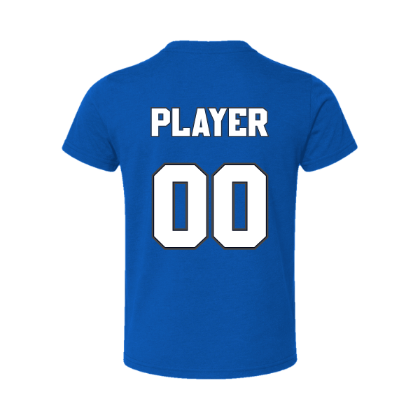 Baseball Coach Pitch–Kampbell Toddler Jersey Short-Sleeve Tee – True Royal – back mockup