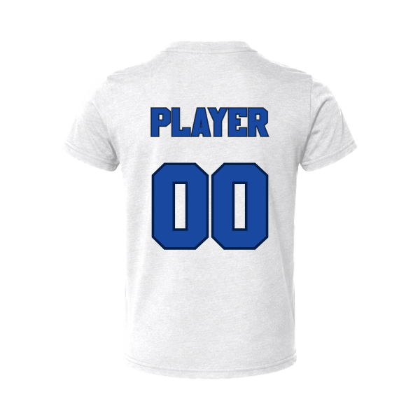 Baseball Coach Pitch–Kampbell Toddler Jersey Short-Sleeve Tee – White – back mockup