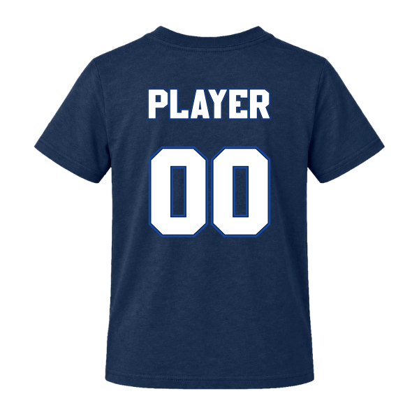 Baseball Coach Pitch–Kampbell Youth Jersey Short-Sleeve Tee – Navy – back mockup