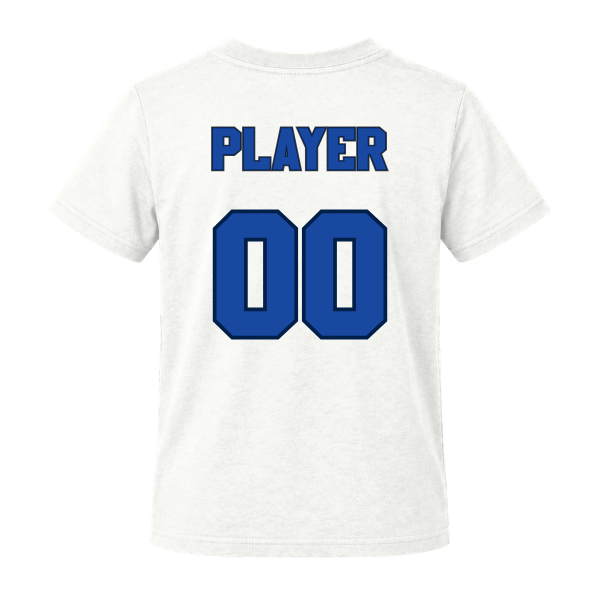 Baseball Coach Pitch–Kampbell Youth Jersey Short-Sleeve Tee – White – back mockup