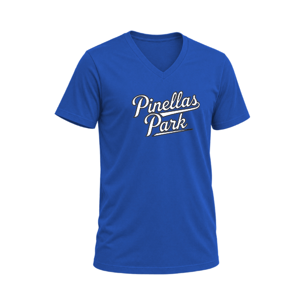 Baseball Coach Pitch–Kampbell Unisex Jersey V-Neck Tee – True Royal – front mockup