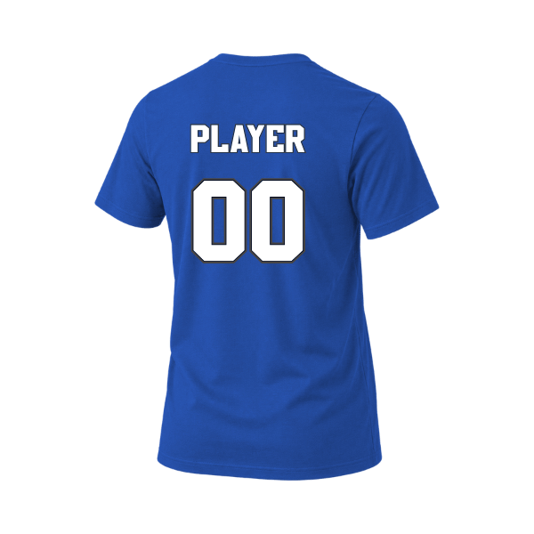 Baseball Coach Pitch–Kampbell Unisex Jersey V-Neck Tee – True Royal – back mockup