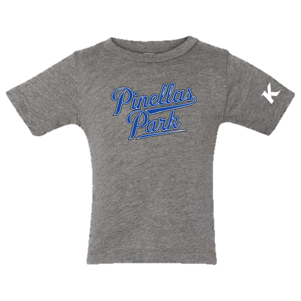 Baseball Coach Pitch–Kampbell Infant Triblend Short-Sleeve Tee – Gray Triblend – front mockup