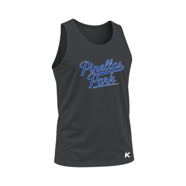Baseball Coach Pitch–Kampbell Unisex Jersey Tank – Asphalt – front mockup