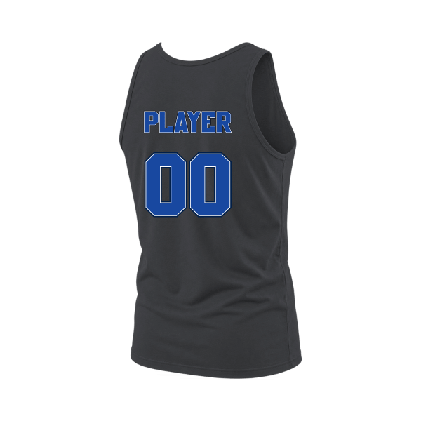 Baseball Coach Pitch–Kampbell Unisex Jersey Tank – Asphalt – back mockup