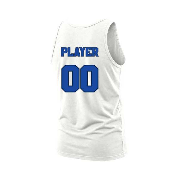 Baseball Coach Pitch–Kampbell Unisex Jersey Tank – White – back mockup